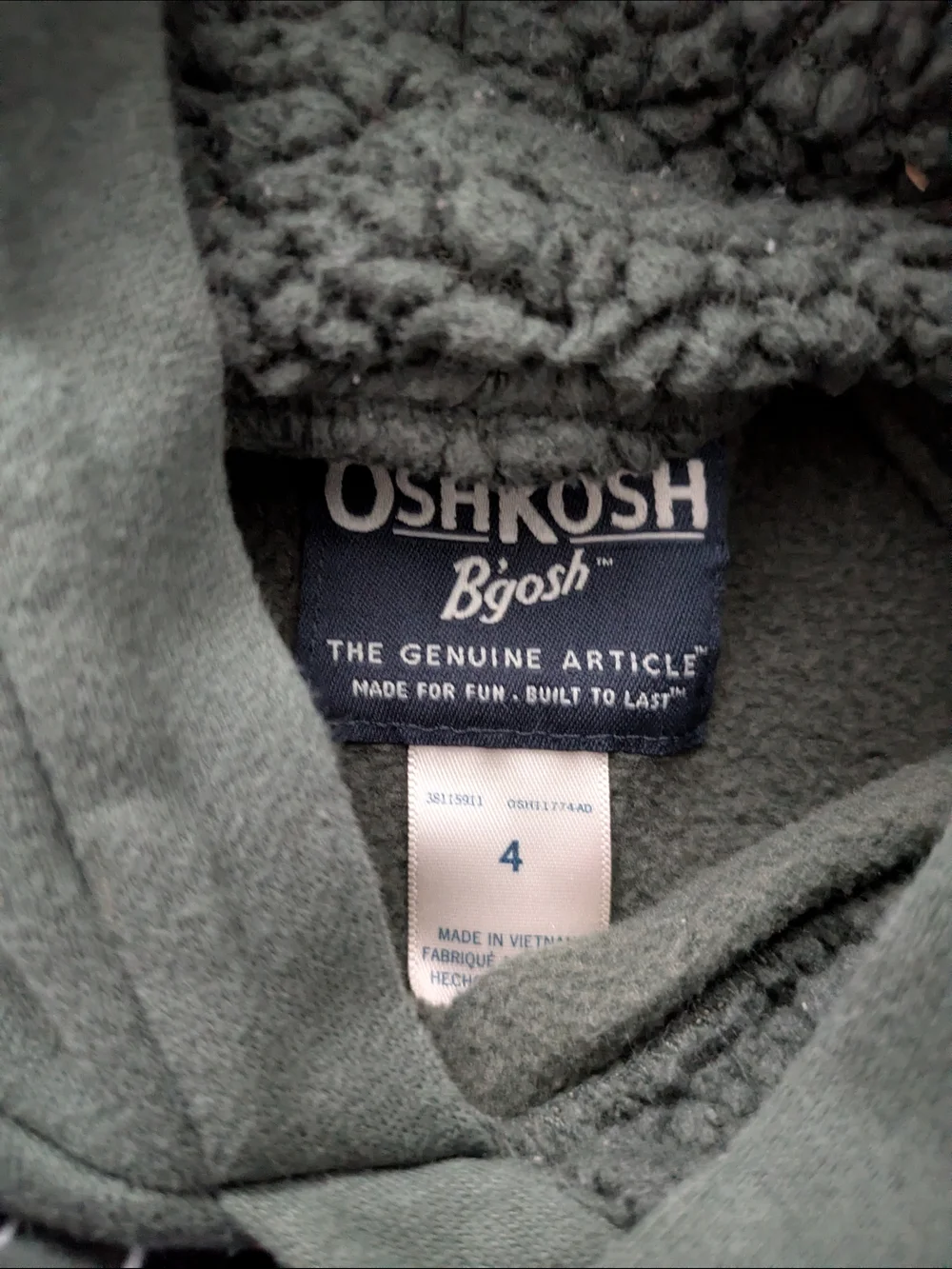 OshKosh B'gosh Olive, Navy & Light Gray Colorblock Hoodie